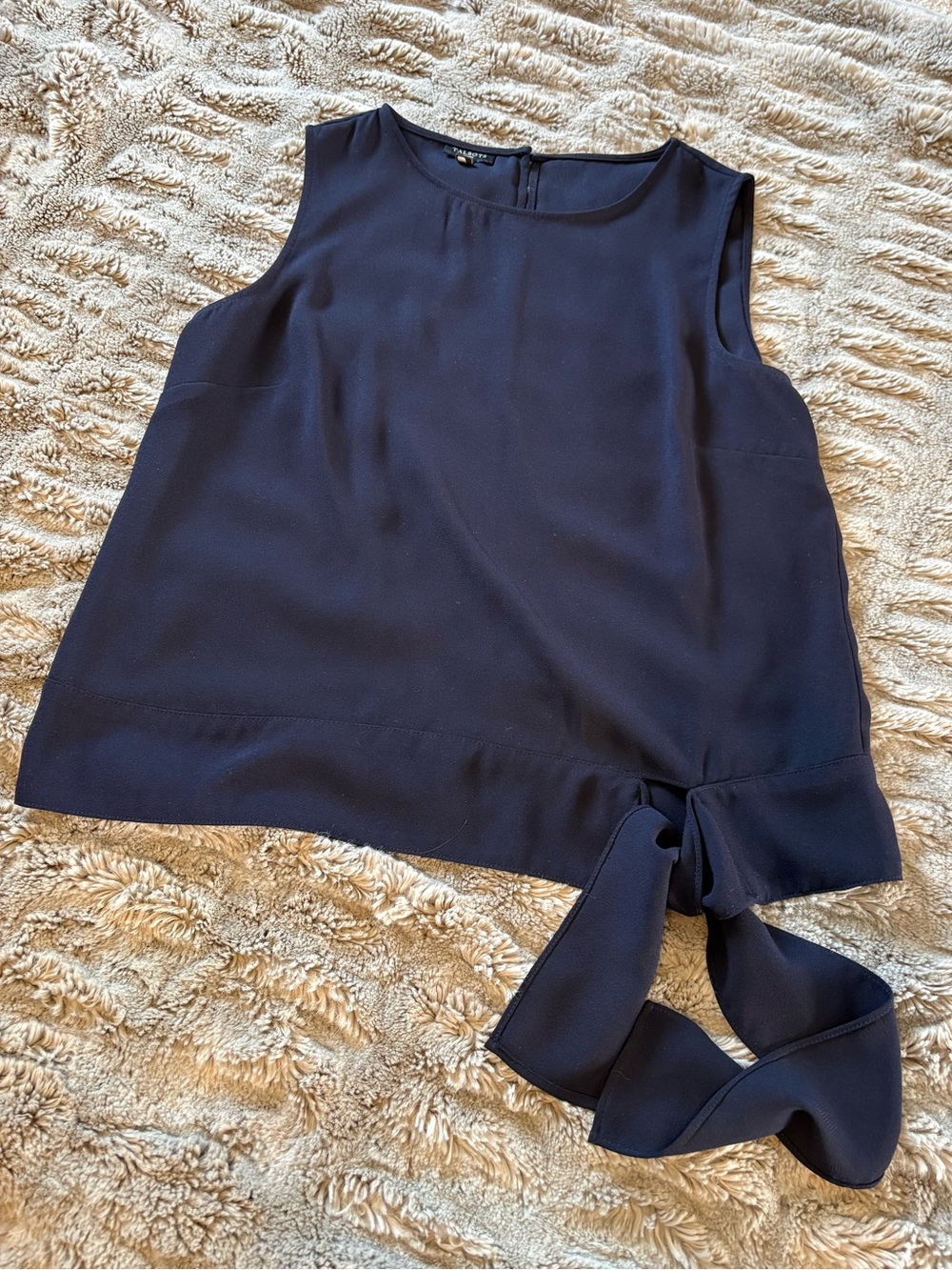 Talbots Navy Sleeveless Tie-Hem Tank